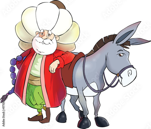 Nasrettin Hoca and his donkey.