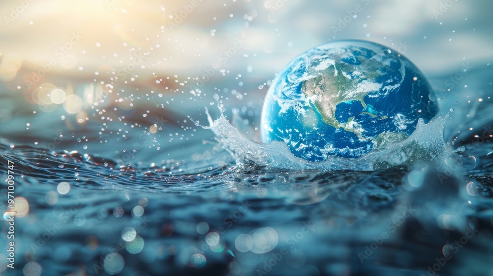Photo of concept of importance of fresh water for life and preservation of the world. World Water Day concept banner template 22 March. Photo of concept of importance of fresh water for life and preservation of the world. World Water Day concept banner template 22 March.