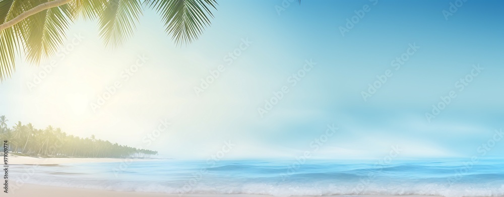 A blue sky with clouds and a body of water A blue sky with clouds and a body of water