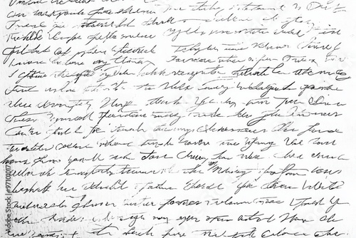 Abstract background handwritten vintage style letter in cursive. Script, calligraphy ink writing