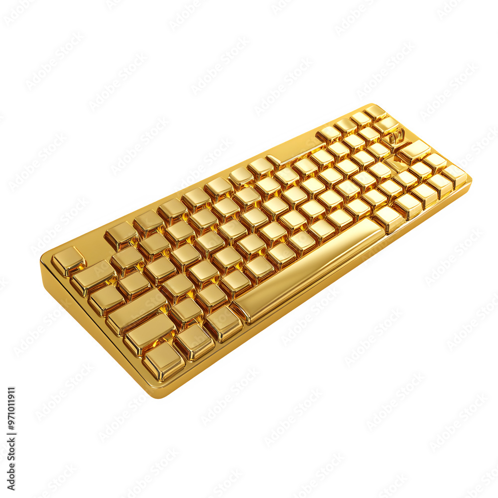 golden keyboard isolated on a transparent background golden keyboard isolated on a transparent background