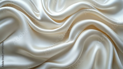 an Luxurious white silk fabric texture, with soft folds and a smooth, elegant background.