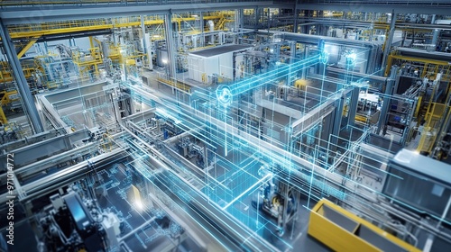 Wallpaper Mural Cyber physical systems transforming manufacturing in an Industry 4.0 plant. Torontodigital.ca