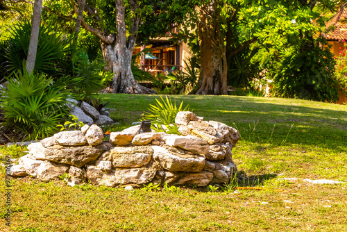 Xaman Ha Maya Ruins archeological site Playa del Carmen Mexico. photo