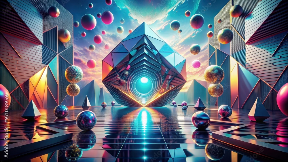 Abstract surreal with geometric elements, geometric, abstract, surreal,shapes, pattern, artistic, design, creativity Abstract surreal with geometric elements, geometric, abstract, surreal,shapes, pattern, artistic, design, creativity