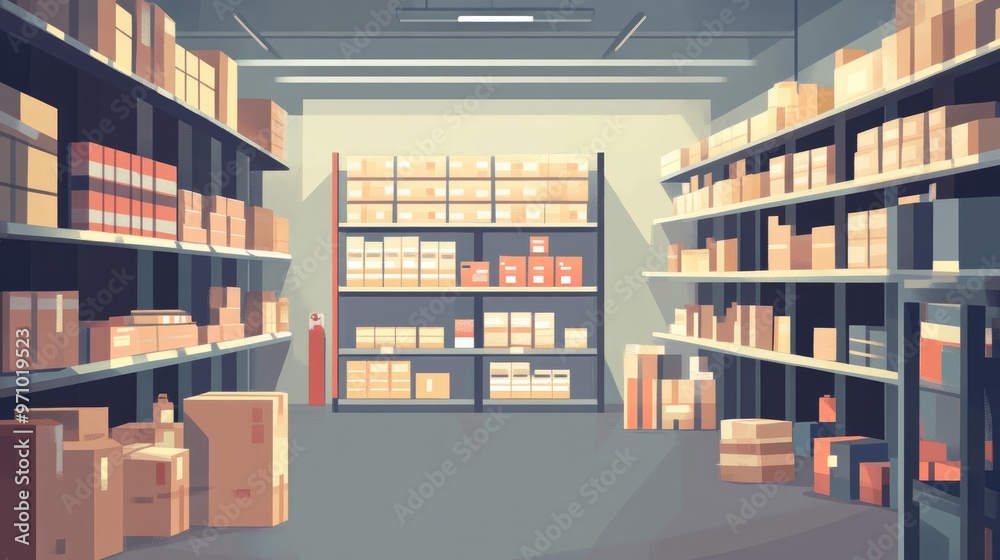 Set Of Blurred Backgrounds Featuring A Warehouse With Defocused Shelves Of Goods Set Of Blurred Backgrounds Featuring A Warehouse With Defocused Shelves Of Goods