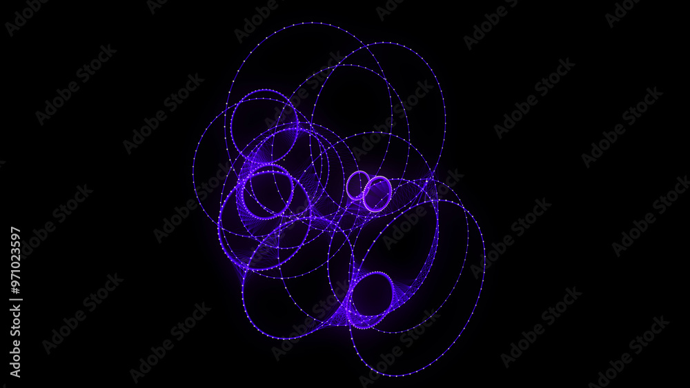 Abstract blue sphere on black background. Wireframe circle structure with glowing particles. Futuristic digital illustration. 3D rendering. Abstract blue sphere on black background. Wireframe circle structure with glowing particles. Futuristic digital illustration. 3D rendering.