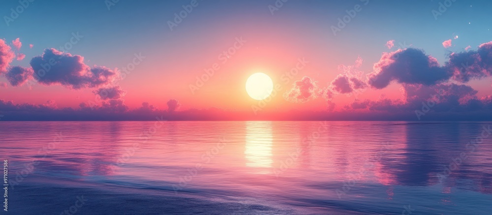 Obraz premium Serene Sunset Over the Ocean