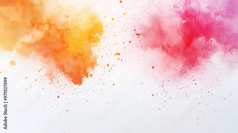 The image features an abstract splash of colors blending seamlessly from red and pink hues on the left to vibrant orange and yellow tones on the right, fading into light blue towards the bottom. The image features an abstract splash of colors blending seamlessly from red and pink hues on the left to vibrant orange and yellow tones on the right, fading into light blue towards the bottom.