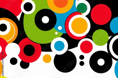 Abstract Colorful Circles Pattern