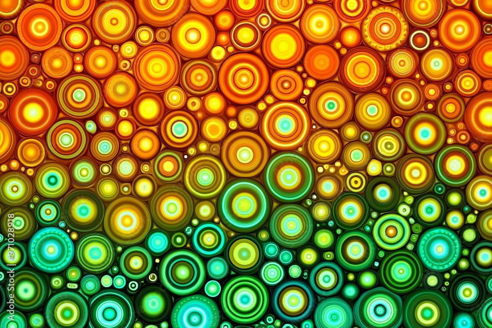 Abstract Circular Pattern in Warm and Cool Colors Abstract Circular Pattern in Warm and Cool Colors