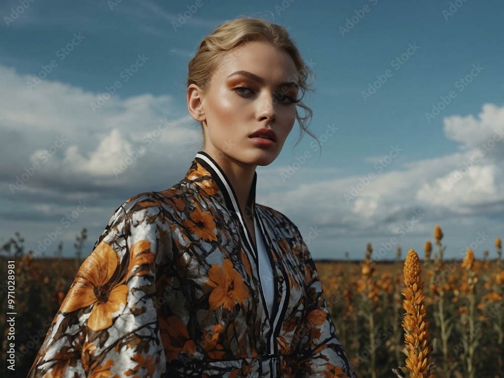 Artistic composition of the image can inspire a fashion shoot blending natural elements with beauty. Artistic composition of the image can inspire a fashion shoot blending natural elements with beauty.
