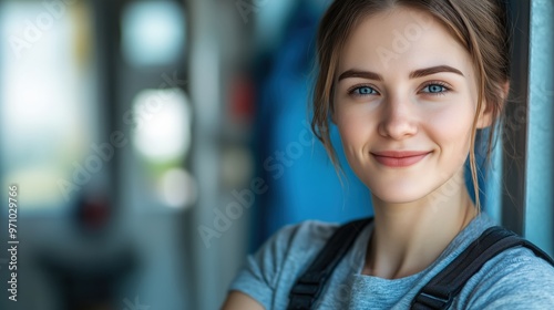 Wallpaper Mural Confident female cleaner smiling - spring cleaning concept for professional use Torontodigital.ca
