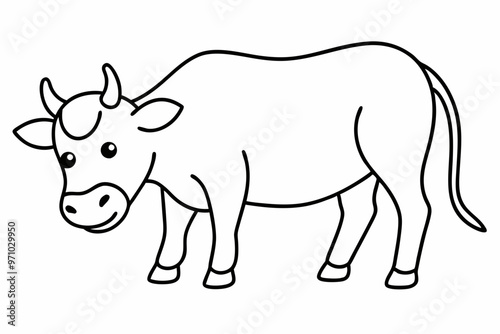 black and cartoon illustration of a cow