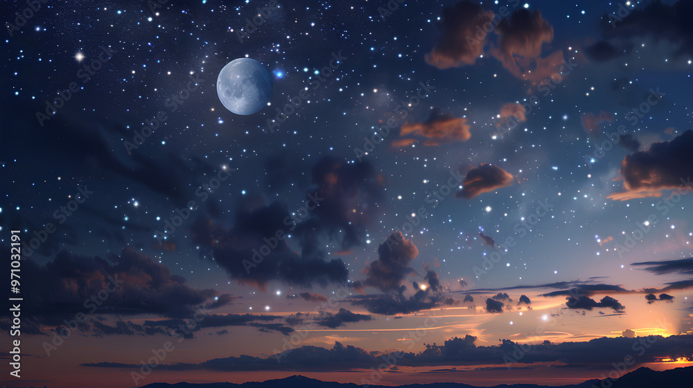 the beauty of the moon and the expanse of stars