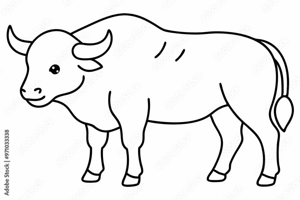Fototapeta premium illustration of a cartoon rhino