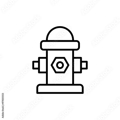 Water hydrant outline icons, minimalist vector illustration ,simple transparent graphic element .Isolated on white background