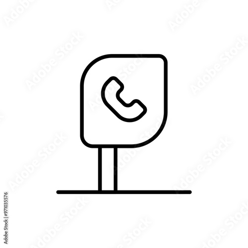 Phone booth outline icons, minimalist vector illustration ,simple transparent graphic element .Isolated on white background