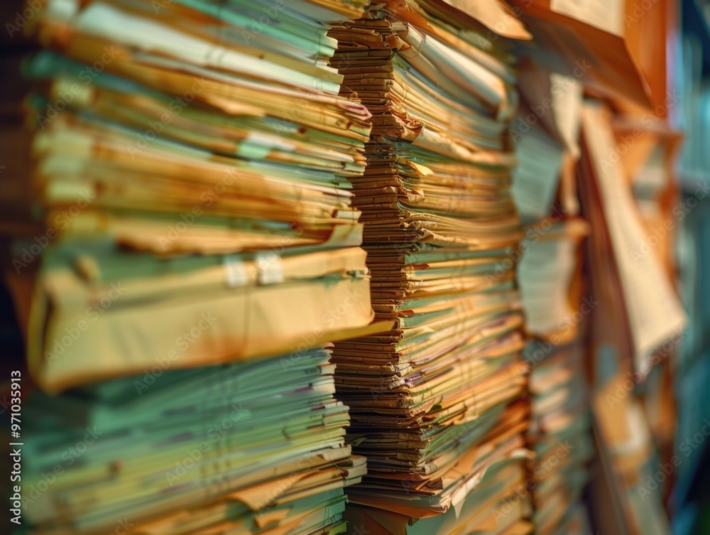 Obraz premium Organized Paperwork in a Filing Cabinet