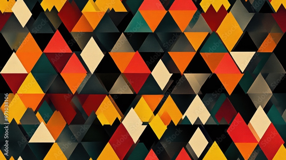 Endless abstract texture of repeating triangles