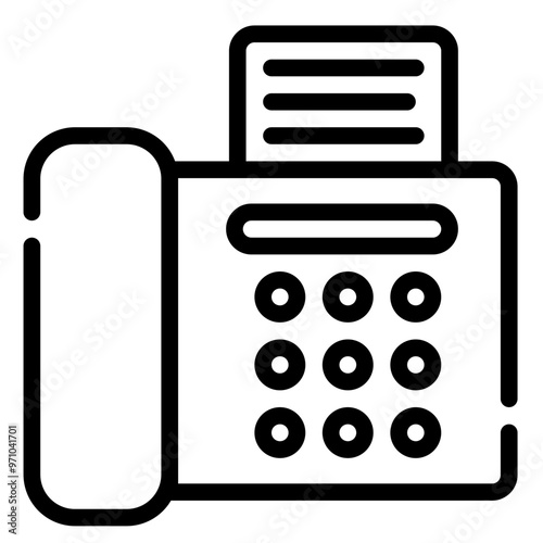Fax Machine Icon in Line Style