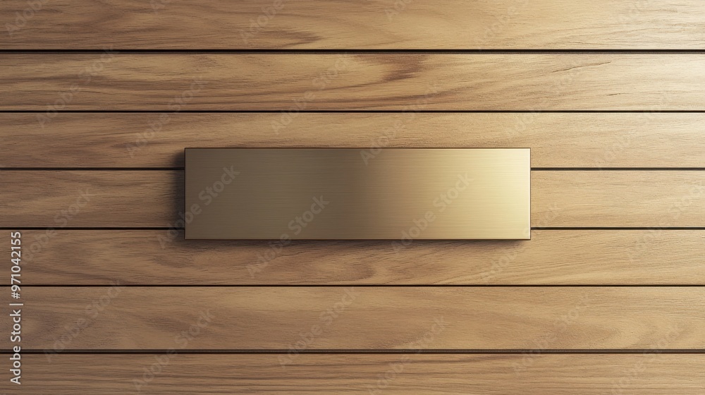 Bronze plaque affixed to a smooth maple wood wall, emphasizing professionalism and sleek design for banners and promotions Bronze plaque affixed to a smooth maple wood wall, emphasizing professionalism and sleek design for banners and promotions