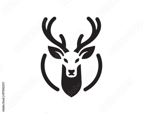 
Deer logo vector template. Deer head icon symbol vector illustration. Deer silhouette logo black and white.