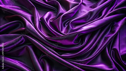 Dramatic abstract background featuring a rich, velvety purple hue gradating to deep black, evoking luxury, creativity, and sophistication, perfect for contemporary designs. photo