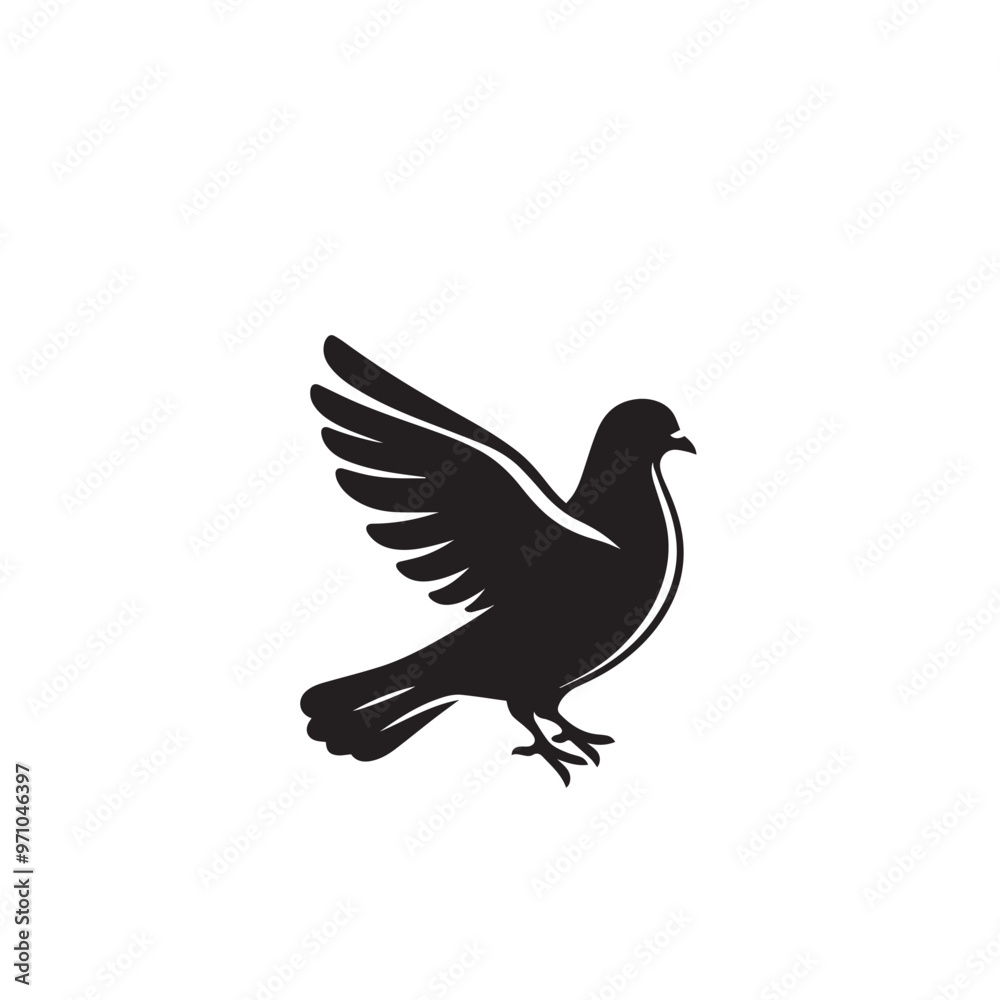 Obraz premium Pigeon bird silhouette. Pigeon logo, icon. Pigeon vector design isolated on white background.