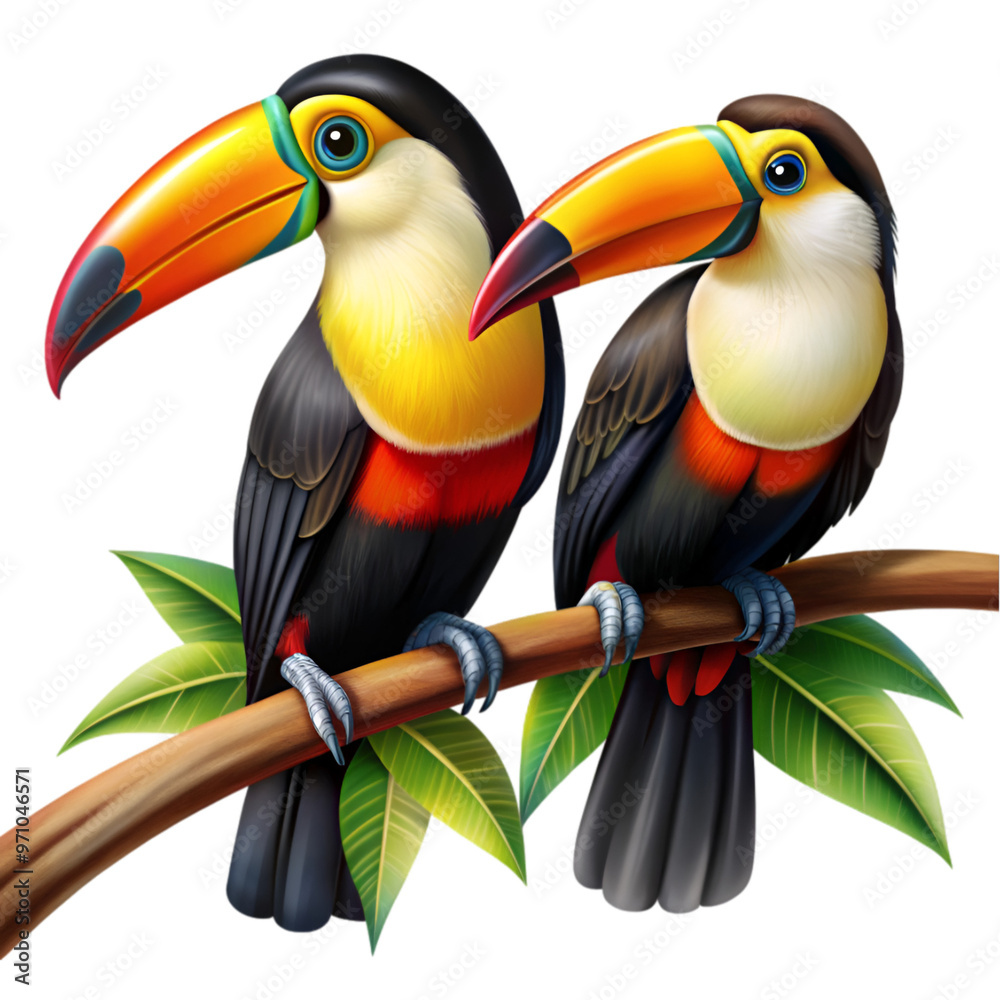 Naklejka premium toucan on a branch