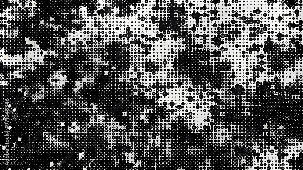 Fototapeta premium Grunge noise gradient texture. Dirty grain background. Dotted halftone overlay. Sand dusty distressed wallpaper. Grungy grit pattern. Black-white random dot texture for poster, banner, web