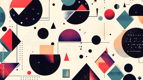 Data-driven innovation theme with seamless geometric pattern