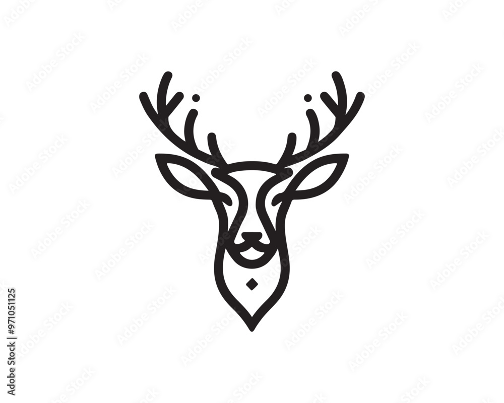 Deer logo vector template. Deer head icon symbol vector illustration. Deer silhouette logo black and white. Deer logo vector template. Deer head icon symbol vector illustration. Deer silhouette logo black and white.
