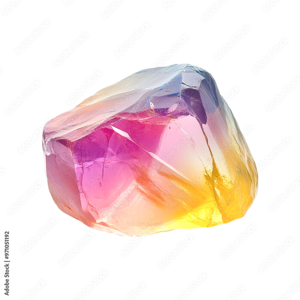 Fototapeta premium Clear colourful stone isolated on transparent background