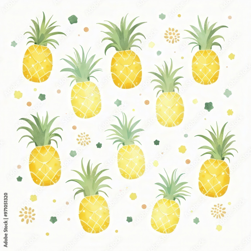 seamless background with pineapple seamless background with pineapple