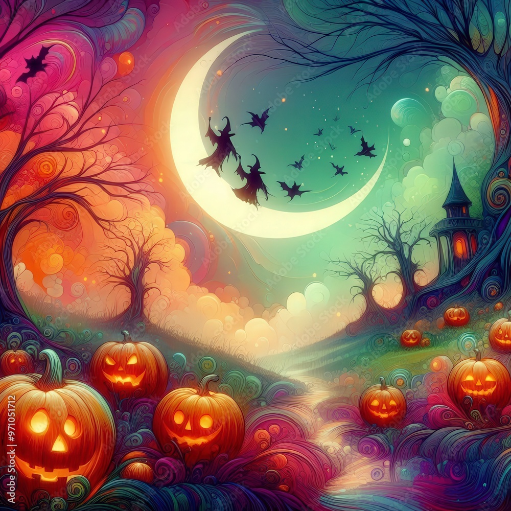 halloween background with pumpkins
