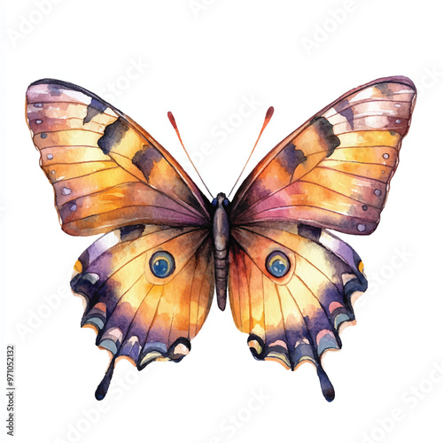 cute Butterfly watercolor clipart illustration isolated