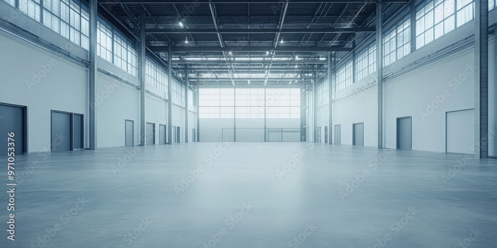 Spacious industrial warehouse interior with high ceilings and large windows, perfect for storage or commercial purposes. Spacious industrial warehouse interior with high ceilings and large windows, perfect for storage or commercial purposes.