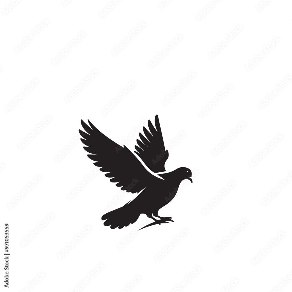 Pigeon bird silhouette. Pigeon logo, icon. Pigeon vector design isolated on white background. Pigeon bird silhouette. Pigeon logo, icon. Pigeon vector design isolated on white background.