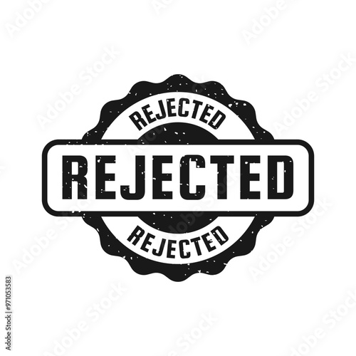 Rejected Stamp. Red Rejected Rubber Grunge Stamp Seal Vector Illustration.