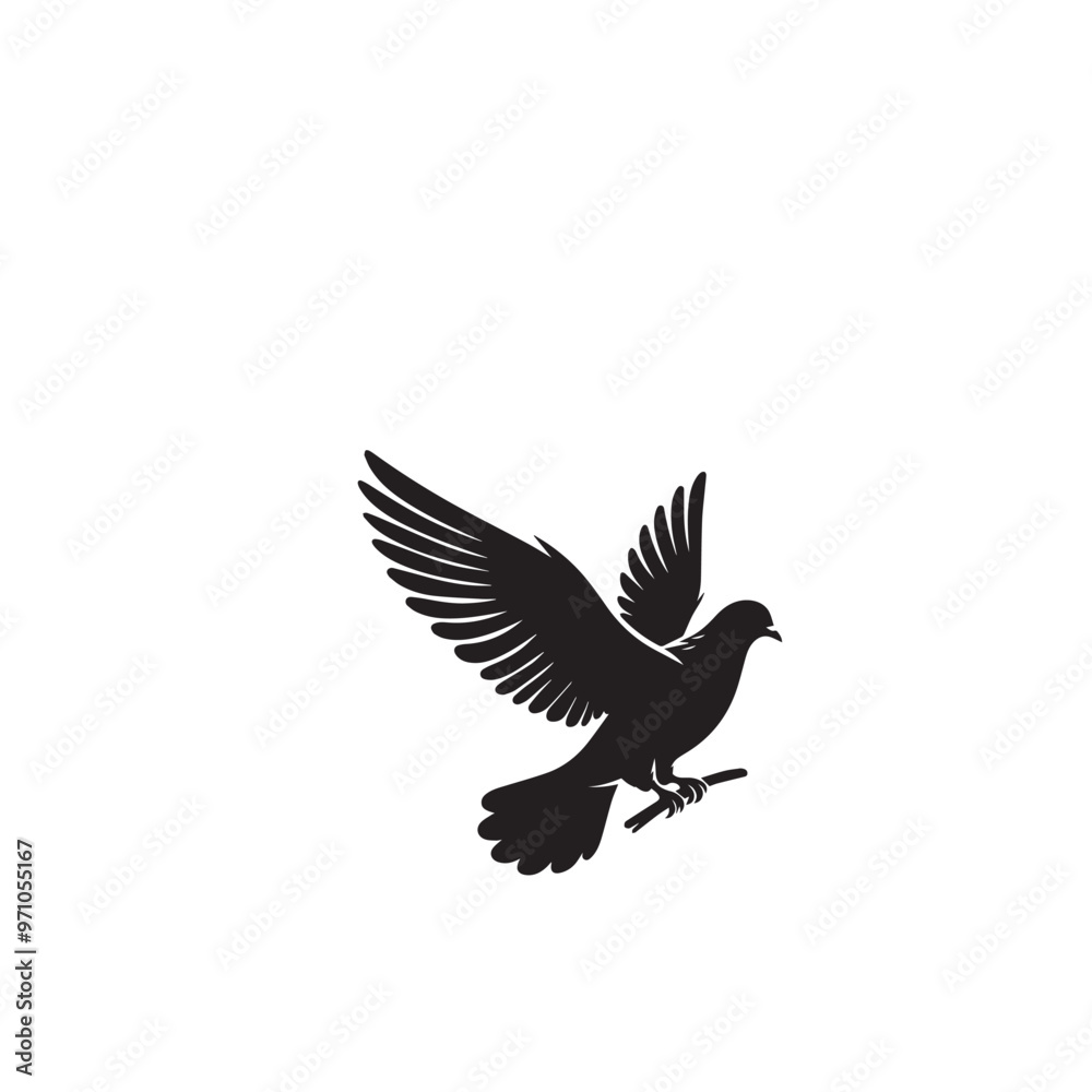 Obraz premium Pigeon bird silhouette. Pigeon logo, icon. Pigeon vector design isolated on white background.