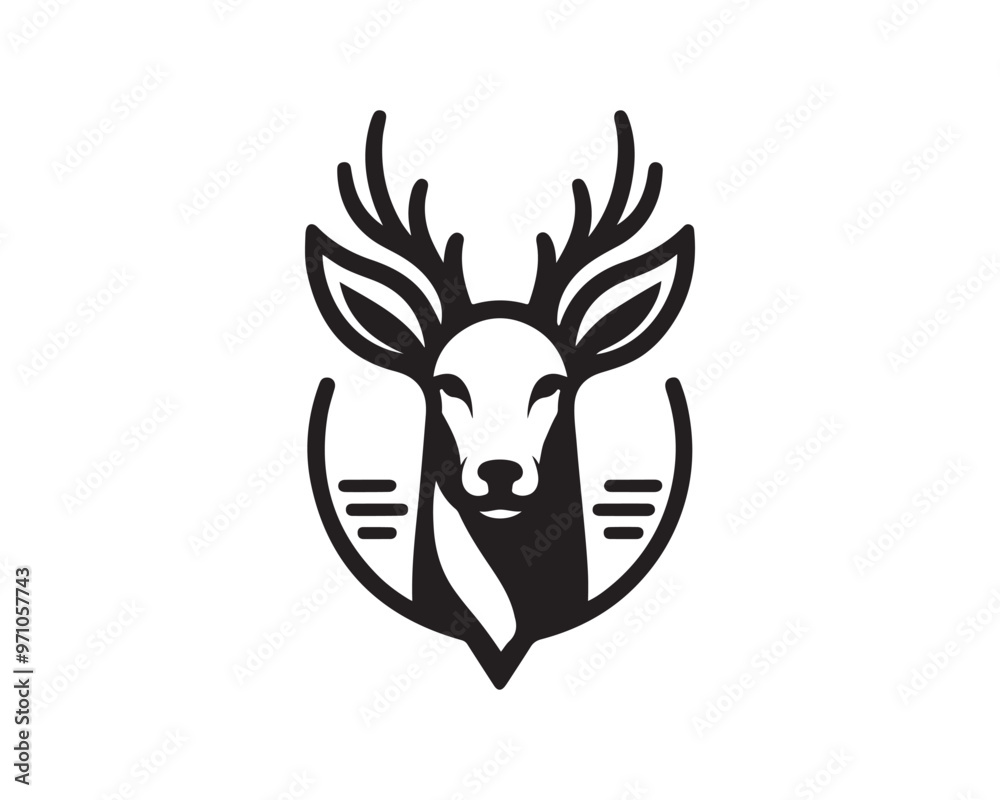 Deer logo vector template. Deer head icon symbol vector illustration. Deer silhouette logo black and white. Deer logo vector template. Deer head icon symbol vector illustration. Deer silhouette logo black and white.