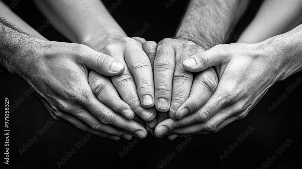 a Stack of hands joined together, symbolizing unity and teamwork in a professional or collaborative setting. a Stack of hands joined together, symbolizing unity and teamwork in a professional or collaborative setting.