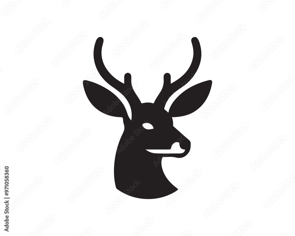 Deer logo vector template. Deer head icon symbol vector illustration. Deer silhouette logo black and white. Deer logo vector template. Deer head icon symbol vector illustration. Deer silhouette logo black and white.