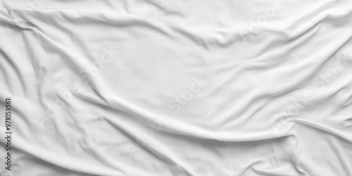  Abstract white crumpled fabric texture background with soft folds, perfect for product mockups, textile designs, or minimalist visual projects that require a clean and elegant fabric texture.