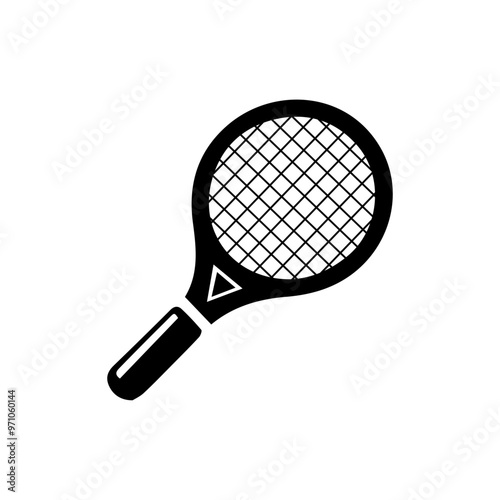 Racquet liner and solid vector vector icon  in black and white filled and solid style  in black