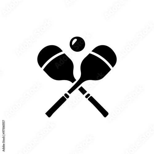 Racquet liner and solid vector vector icon  in black and white filled and solid style  in black
