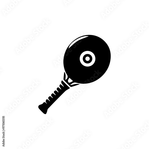 Racquet liner and solid vector vector icon  in black and white filled and solid style  in black