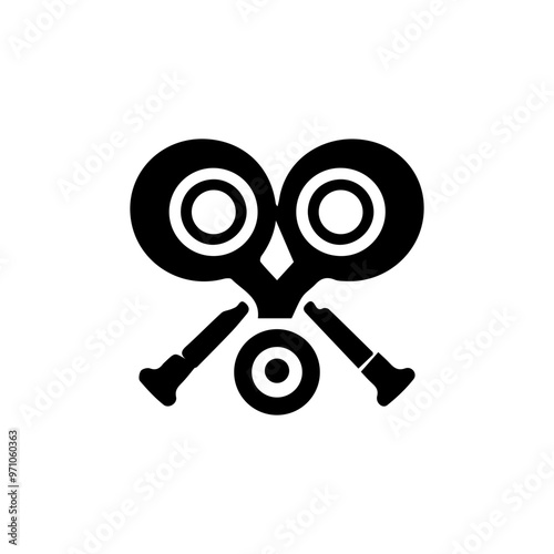 Racquet liner and solid vector vector icon  in black and white filled and solid style  in black