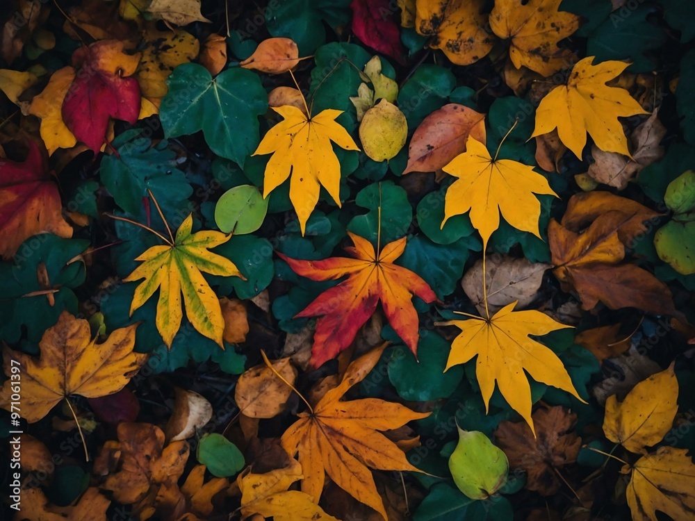 Fall leaves in vibrant colors. Fall leaves in vibrant colors.